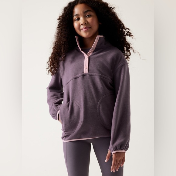 Athleta Girl Cold Snap Sweatshirt in Dusk Violet Size 8/10 - Picture 1 of 9